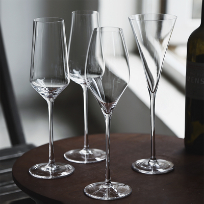 水晶玻璃香槟杯 欧式高脚杯 家用创意起泡酒杯气泡甜酒杯子