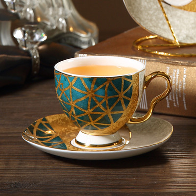 欧式咖啡杯套装 小奢华骨瓷描金边下午茶咖啡杯定制